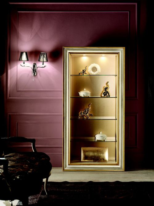 LIBRERIA QUADRO CORNICE FOGLIA ORO 